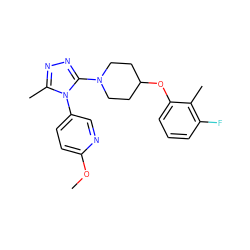 COc1ccc(-n2c(C)nnc2N2CCC(Oc3cccc(F)c3C)CC2)cn1 ZINC000035943082