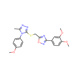 COc1ccc(-n2c(C)nnc2SCc2nc(-c3ccc(OC)c(OC)c3)no2)cc1 ZINC000008612129