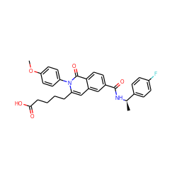 COc1ccc(-n2c(CCCCC(=O)O)cc3cc(C(=O)N[C@H](C)c4ccc(F)cc4)ccc3c2=O)cc1 ZINC000223609036