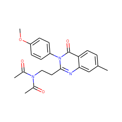 COc1ccc(-n2c(CCN(C(C)=O)C(C)=O)nc3cc(C)ccc3c2=O)cc1 ZINC000473167401