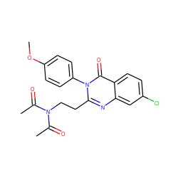 COc1ccc(-n2c(CCN(C(C)=O)C(C)=O)nc3cc(Cl)ccc3c2=O)cc1 ZINC000473172871