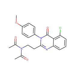 COc1ccc(-n2c(CCN(C(C)=O)C(C)=O)nc3cccc(Cl)c3c2=O)cc1 ZINC000473167234