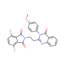 COc1ccc(-n2c(CCN3C(=O)c4c(Cl)ccc(Cl)c4C3=O)nc3ccccc3c2=O)cc1 ZINC000473172461