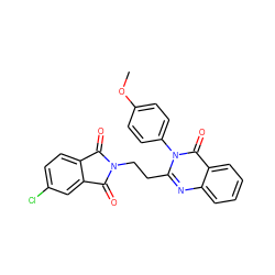 COc1ccc(-n2c(CCN3C(=O)c4ccc(Cl)cc4C3=O)nc3ccccc3c2=O)cc1 ZINC000473170130