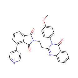 COc1ccc(-n2c(CCN3C(=O)c4cccc(-c5ccncc5)c4C3=O)nc3ccccc3c2=O)cc1 ZINC000113767382