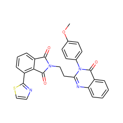 COc1ccc(-n2c(CCN3C(=O)c4cccc(-c5nccs5)c4C3=O)nc3ccccc3c2=O)cc1 ZINC000473167041