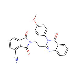 COc1ccc(-n2c(CCN3C(=O)c4cccc(C#N)c4C3=O)nc3ccccc3c2=O)cc1 ZINC000113770375