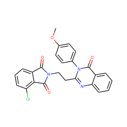 COc1ccc(-n2c(CCN3C(=O)c4cccc(Cl)c4C3=O)nc3ccccc3c2=O)cc1 ZINC000473167348