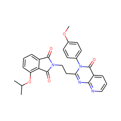 COc1ccc(-n2c(CCN3C(=O)c4cccc(OC(C)C)c4C3=O)nc3ncccc3c2=O)cc1 ZINC000113770405