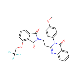 COc1ccc(-n2c(CCN3C(=O)c4cccc(OCC(F)(F)F)c4C3=O)nc3ccccc3c2=O)cc1 ZINC000113770621