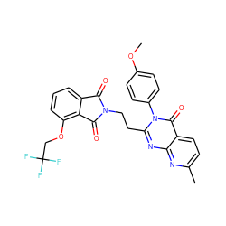 COc1ccc(-n2c(CCN3C(=O)c4cccc(OCC(F)(F)F)c4C3=O)nc3nc(C)ccc3c2=O)cc1 ZINC000113770714