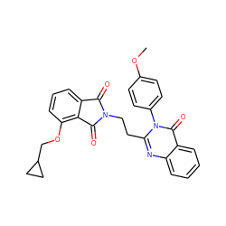 COc1ccc(-n2c(CCN3C(=O)c4cccc(OCC5CC5)c4C3=O)nc3ccccc3c2=O)cc1 ZINC000113765940