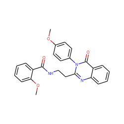 COc1ccc(-n2c(CCNC(=O)c3ccccc3OC)nc3ccccc3c2=O)cc1 ZINC000113768994