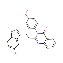 COc1ccc(-n2c(CCc3c[nH]c4ccc(Br)cc34)nc3ccccc3c2=O)cc1 ZINC000013821546