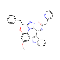 COc1ccc(-n2c(CCc3ccccc3)nnc2[C@H](NC(=O)Cc2ccccn2)c2c[nH]c3ccccc23)c(OC)c1 ZINC000028973106