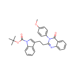 COc1ccc(-n2c(CCc3cn(C(=O)OC(C)(C)C)c4ccccc34)nc3ccccc3c2=O)cc1 ZINC000113770402