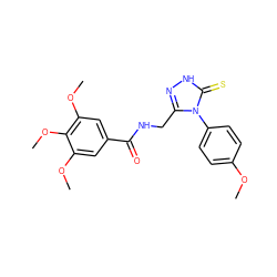 COc1ccc(-n2c(CNC(=O)c3cc(OC)c(OC)c(OC)c3)n[nH]c2=S)cc1 ZINC000006492480