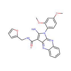 COc1ccc(-n2c(N)c(C(=O)NCc3ccco3)c3nc4ccccc4nc32)c(OC)c1 ZINC000002412396