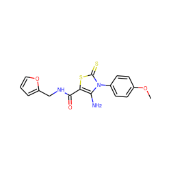 COc1ccc(-n2c(N)c(C(=O)NCc3ccco3)sc2=S)cc1 ZINC000001134631