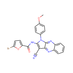 COc1ccc(-n2c(NC(=O)c3ccc(Br)o3)c(C#N)c3nc4ccccc4nc32)cc1 ZINC000002286826