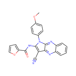 COc1ccc(-n2c(NC(=O)c3ccco3)c(C#N)c3nc4ccccc4nc32)cc1 ZINC000004082960