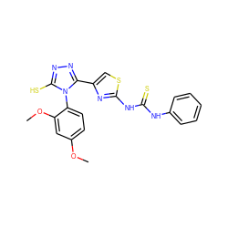 COc1ccc(-n2c(S)nnc2-c2csc(NC(=S)Nc3ccccc3)n2)c(OC)c1 ZINC000096282325