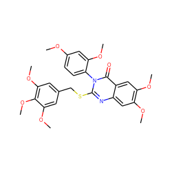 COc1ccc(-n2c(SCc3cc(OC)c(OC)c(OC)c3)nc3cc(OC)c(OC)cc3c2=O)c(OC)c1 ZINC001772655669