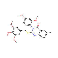 COc1ccc(-n2c(SCc3cc(OC)c(OC)c(OC)c3)nc3ccc(C)cc3c2=O)c(OC)c1 ZINC001772610338