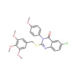 COc1ccc(-n2c(SCc3cc(OC)c(OC)c(OC)c3)nc3ccc(Cl)cc3c2=O)cc1 ZINC001772628748