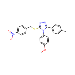 COc1ccc(-n2c(SCc3ccc([N+](=O)[O-])cc3)nnc2-c2ccc(C)cc2)cc1 ZINC000008684630