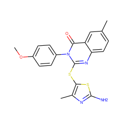 COc1ccc(-n2c(Sc3sc(N)nc3C)nc3ccc(C)cc3c2=O)cc1 ZINC000299831856