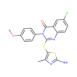 COc1ccc(-n2c(Sc3sc(N)nc3C)nc3ccc(Cl)cc3c2=O)cc1 ZINC000299829773