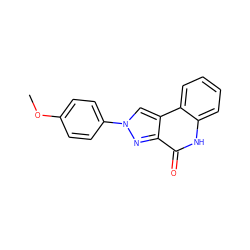 COc1ccc(-n2cc3c(n2)c(=O)[nH]c2ccccc23)cc1 ZINC000013809636