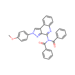 COc1ccc(-n2cc3c(n2)c(N(C(=O)c2ccccc2)C(=O)c2ccccc2)nc2ccccc23)cc1 ZINC000028710913