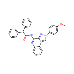 COc1ccc(-n2cc3c(n2)c(NC(=O)C(c2ccccc2)c2ccccc2)nc2ccccc23)cc1 ZINC000028710906