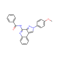 COc1ccc(-n2cc3c(n2)c(NC(=O)c2ccccc2)nc2ccccc23)cc1 ZINC000028710898