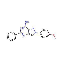 COc1ccc(-n2cc3nc(-c4ccccc4)nc(N)c3n2)cc1 ZINC000095585326