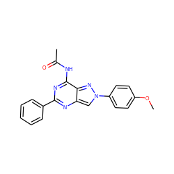 COc1ccc(-n2cc3nc(-c4ccccc4)nc(NC(C)=O)c3n2)cc1 ZINC000095584656