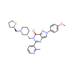 COc1ccc(-n2cc3nc(-c4cccnc4C)n(C[C@H]4CCCN(C[C@H]5CCCO5)C4)c(=O)c3n2)cc1 ZINC000169331023