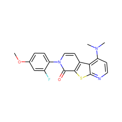 COc1ccc(-n2ccc3c(sc4nccc(N(C)C)c43)c2=O)c(F)c1 ZINC000035285137