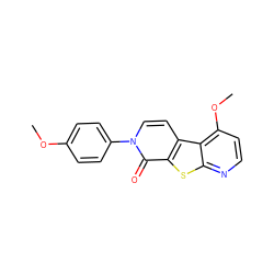 COc1ccc(-n2ccc3c(sc4nccc(OC)c43)c2=O)cc1 ZINC000035283147