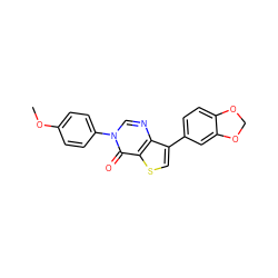 COc1ccc(-n2cnc3c(-c4ccc5c(c4)OCO5)csc3c2=O)cc1 ZINC000218442689