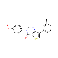 COc1ccc(-n2cnc3c(-c4cccc(C)c4)csc3c2=O)cc1 ZINC000221149585