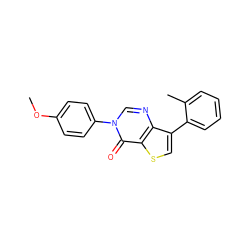 COc1ccc(-n2cnc3c(-c4ccccc4C)csc3c2=O)cc1 ZINC000221149434