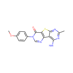 COc1ccc(-n2cnc3c(sc4nc(C)nc(N)c43)c2=O)cc1 ZINC000049069980