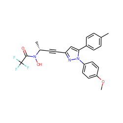 COc1ccc(-n2nc(C#C[C@@H](C)N(O)C(=O)C(F)(F)F)cc2-c2ccc(C)cc2)cc1 ZINC000028108302