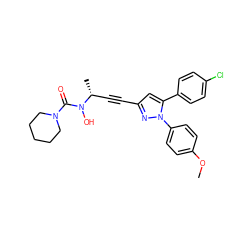 COc1ccc(-n2nc(C#C[C@@H](C)N(O)C(=O)N3CCCCC3)cc2-c2ccc(Cl)cc2)cc1 ZINC000028093922