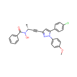 COc1ccc(-n2nc(C#C[C@@H](C)N(O)C(=O)c3ccccc3)cc2-c2ccc(Cl)cc2)cc1 ZINC000028013859