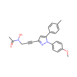 COc1ccc(-n2nc(C#CCN(O)C(C)=O)cc2-c2ccc(C)cc2)cc1 ZINC000028022811