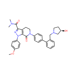 COc1ccc(-n2nc(C(=O)N(C)C)c3c2C(=O)N(c2ccc(-c4ccccc4CN4CC[C@@H](O)C4)cc2)CC3)cc1 ZINC000014969397